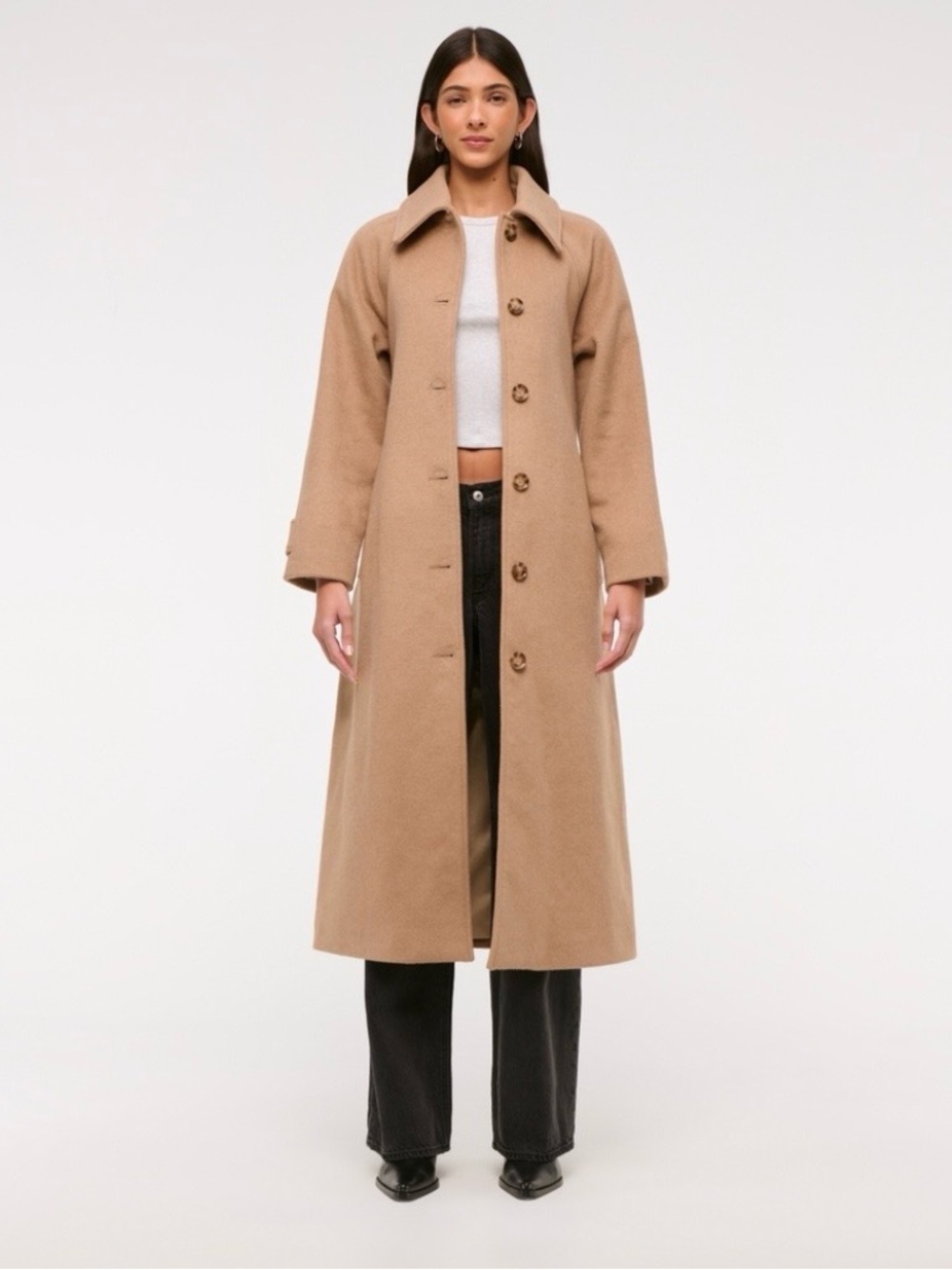 wool-blend belted coat - Picture 5 of 9